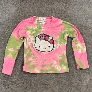 Vintage 2006 Hello Kitty Pink and Green Long Sleeve Tee
